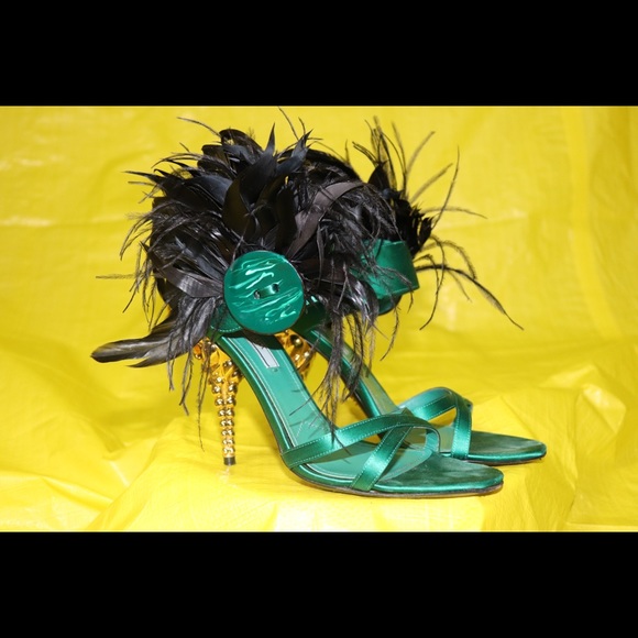 prada feather heels